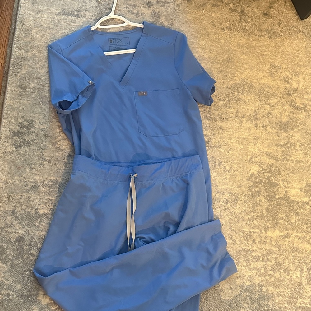 Figs Blue Scrub Set- Size M, worn once